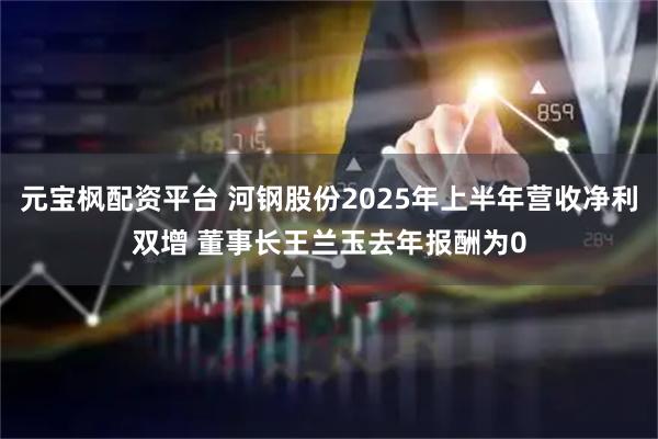 元宝枫配资平台 河钢股份2025年上半年营收净利双增 董事长王兰玉去年报酬为0
